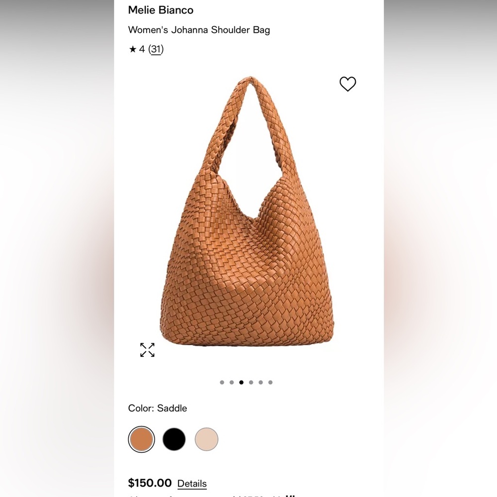 Melie Bianco Tan Woven Hobo Bag